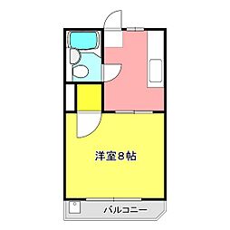 アプリコット 1Kの間取図画像