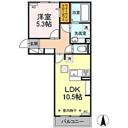 メゾンレジデンス 1階1LDKの間取り