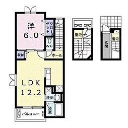 モデッサ 3階1LDKの間取り