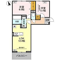 Ｄ−ＲＯＯＭ浜尻町 101 1階2LDKの間取り