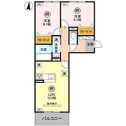 Brezza 2LDKの間取図画像