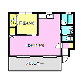 シティハウス 1LDKの間取図画像