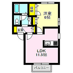 クレールドルフA 1LDKの間取図画像