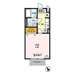 メゾン・アヴァンセ 1Kの間取図画像
