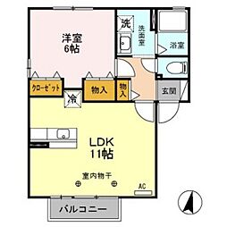 ブラン・メゾンB 1LDKの間取図画像
