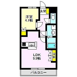 クレア 1LDKの間取図画像