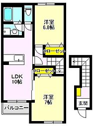セルリアン 2LDKの間取図画像