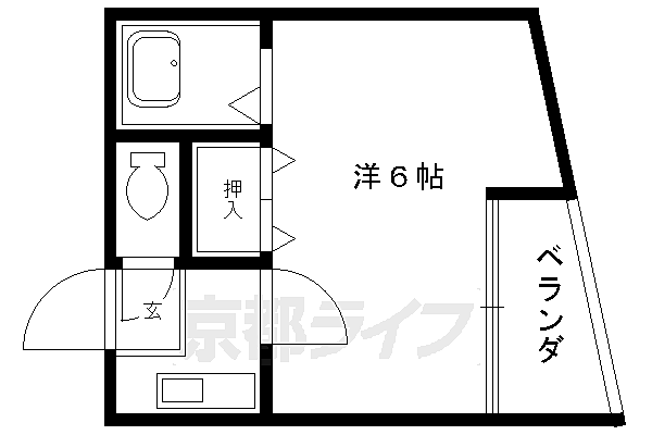 ニチエーマンション 202｜京都府京都市右京区嵯峨天龍寺車道町(賃貸マンション1K・2階・16.00㎡)の写真 その2