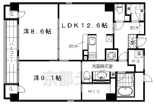 Ｓ－ＦＯＲＴ　知恩院前 1702｜京都府京都市東山区稲荷町南組(賃貸マンション2LDK・7階・76.58㎡)の写真 その2