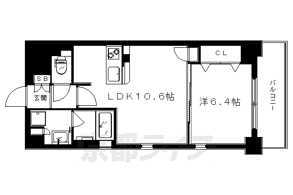 リュエル東丸太町 404｜京都府京都市左京区東丸太町(賃貸マンション1LDK・4階・40.44㎡)の写真 その2