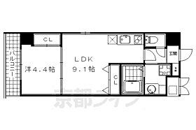 ビクトワール西大路御池 403 ｜ 京都府京都市中京区西ノ京南原町（賃貸マンション1LDK・4階・35.00㎡） その2