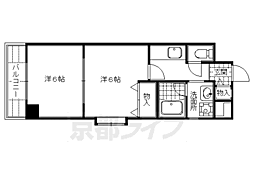 ボナール三条高倉 3階2Kの間取り