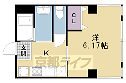 天進ビル 5階1Kの間取り