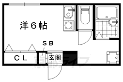 テイク・ファイブ 2階ワンルームの間取り