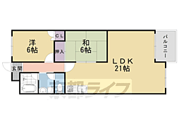 インペリアル京都 2LDKの間取図画像