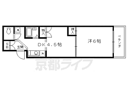 ベルフラワー 2階1DKの間取り