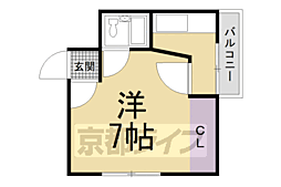 ｋｅｙ−ｈｏｕｓｅ今出川 3階1Kの間取り