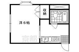メゾングランドール 1階1Kの間取り