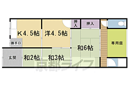 太秦安井柳通町貸家 西端 4Kの間取り
