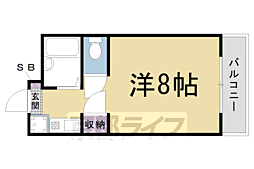 ハイツ松山 2階1Kの間取り