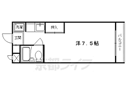 ヴィラトリアン 3階1Kの間取り