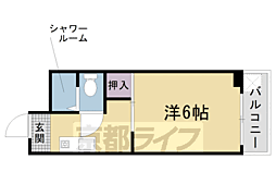 藤ハイツ 4階1Kの間取り