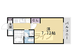 JR東海道・山陽本線 西大路駅 徒歩3分の賃貸マンション 1階1Kの間取り