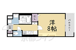 京阪本線 祇園四条駅 徒歩13分の賃貸マンション 2階1Kの間取り