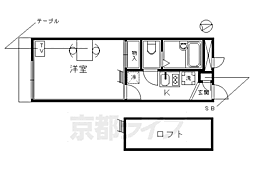 京阪本線 東福寺駅 徒歩13分の賃貸アパート 1階1Kの間取り