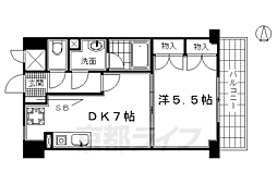 京阪本線 清水五条駅 徒歩9分の賃貸マンション 5階1DKの間取り