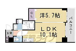 べラジオ雅び四条通II 3階1LDKの間取り