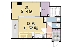 京阪本線 七条駅 徒歩4分の賃貸マンション 3階1DKの間取り