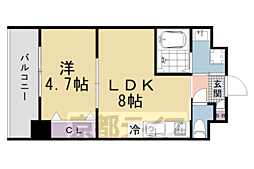 （仮称）千本二条マンション計画 7階1LDKの間取り