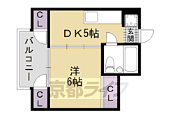 ロイヤルテラス佳欧留 4階1DKの間取り