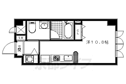 京阪本線 七条駅 徒歩5分の賃貸マンション 1階1Kの間取り