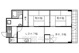シャトー嵐望I 2階3LDKの間取り