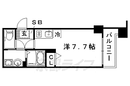 ＥＳＣＡＳＡ京都西陣 3階1Kの間取り