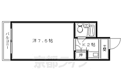 京阪本線 清水五条駅 徒歩5分の賃貸マンション 2階1Kの間取り