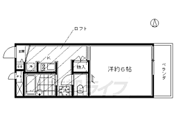 JR東海道・山陽本線 西大路駅 徒歩15分の賃貸アパート 2階1Kの間取り