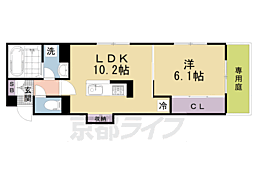 Ｄ‐ＲＯＯＭ壬生森町 1階1LDKの間取り