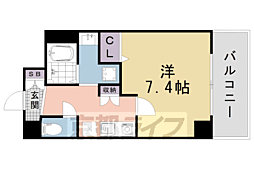 JR東海道・山陽本線 京都駅 徒歩10分の賃貸マンション 6階1Kの間取り