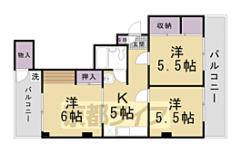 プログレスタマヤ 4階3DKの間取り