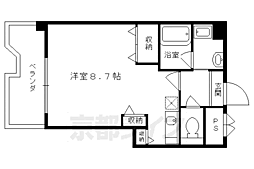 京阪本線 東福寺駅 徒歩7分の賃貸マンション 2階1Kの間取り