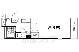 京都市営烏丸線 四条駅 徒歩7分の賃貸マンション 4階1Kの間取り