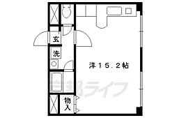 アビタシオン鴨川 1階ワンルームの間取り