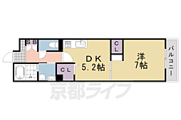 JR東海道・山陽本線 桂川駅 徒歩10分の賃貸アパート 2階1DKの間取り