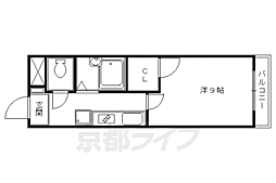 京都地下鉄東西線 東山駅 徒歩2分の賃貸マンション 4階1Kの間取り