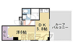 ルミエール西京極 5階1DKの間取り