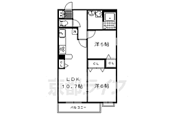 グラン佐竹 2階2LDKの間取り