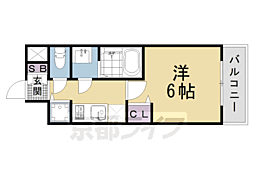 JR東海道・山陽本線 京都駅 徒歩13分の賃貸マンション 2階1Kの間取り